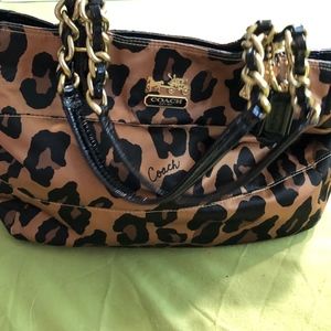 EUC COACH OCELOT MADISON LEOPARD TOTE HANDBAG